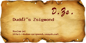 Dudás Zsigmond névjegykártya